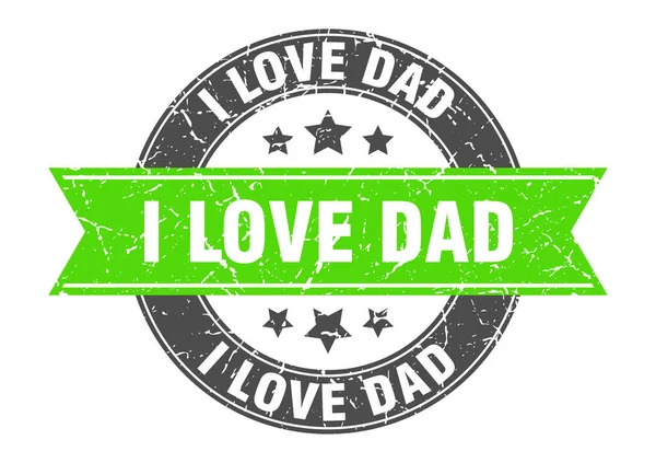 Love Dad Stamp Ribbon Sign Label — Stock Vector