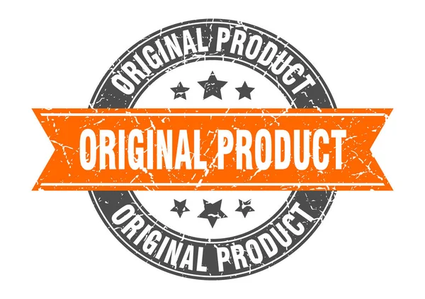 Prodotto Originale Timbro Rotondo Con Nastro Firma Etichetta — Vettoriale Stock