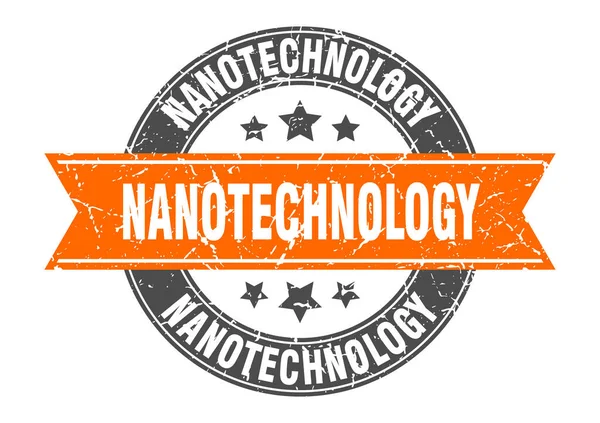 Nanotechnology Stamp Ribbon Sign Label — Stock Vector