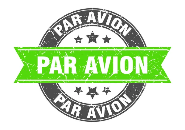 Par Avion Stamp Ribbon Sign Label — Stock Vector