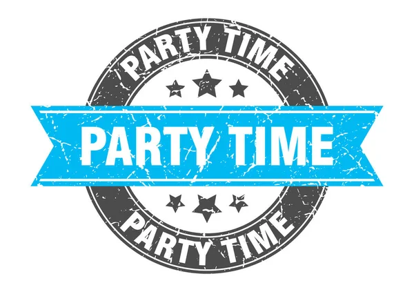 Party Time Stamp Ribbon Sign Label — Stock Vector