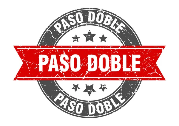 Paso Doble Pyöreä Leima Nauhalla Allekirjoitus Etiketti — vektorikuva