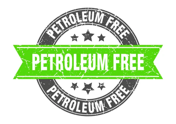 Petroleum Fri Rund Stämpel Med Band Tecken Etikett — Stock vektor