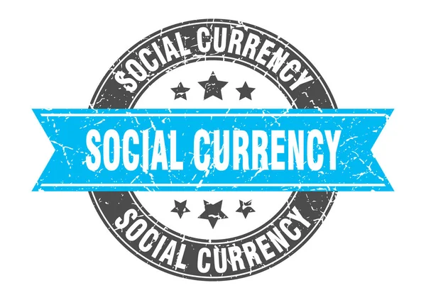 Moneda Social Sello Redondo Con Cinta Firma Etiqueta — Vector de stock