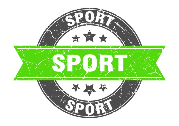 Αθλητική Στρογγυλή Στάμπα Κορδέλα Υπόγραψε Ετικέτα — Διανυσματικό Αρχείο