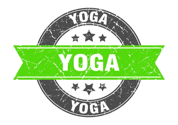 Yoga Stamp Ribbon Sign Label — Stock Vector
