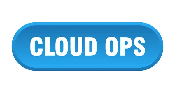 Touche Cloud Ops Panneau Arrondi Isolé Sur Fond Blanc — Image vectorielle