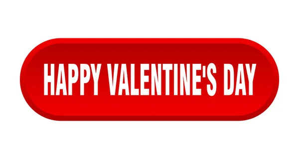 Feliz San Valentín Signo Redondeado Aislado Sobre Fondo Blanco — Vector de stock
