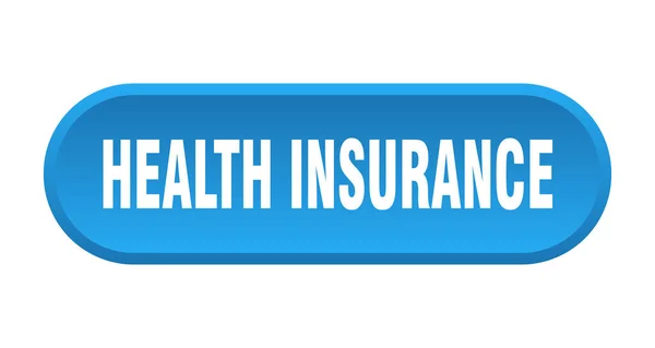 Tlačítko Zdravotního Pojištění Zaoblené Znamení Izolované Bílém Pozadí — Stockový vektor