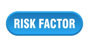 Risk faktörü düğmesi. beyaz arkaplanda izole edilmiş yuvarlak işaret