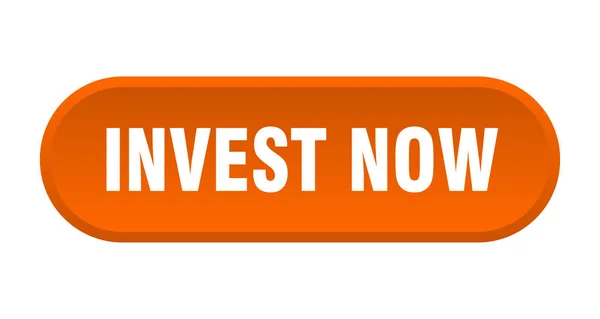 Investir Agora Botão Sinal Arredondado Isolado Fundo Branco — Vetor de Stock