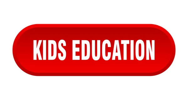 Botón Educación Para Niños Signo Redondeado Aislado Sobre Fondo Blanco — Vector de stock