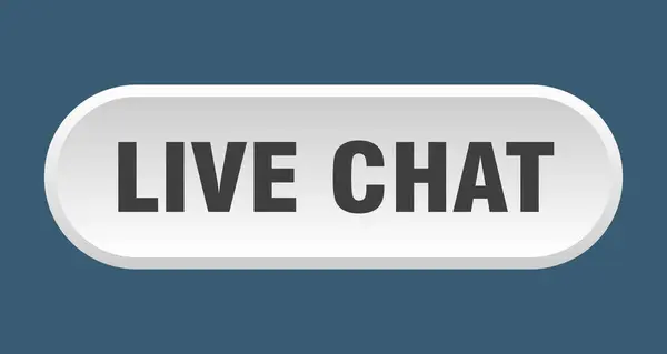 Live Chat Button Rounded Sign Isolated White Background — Stock Vector