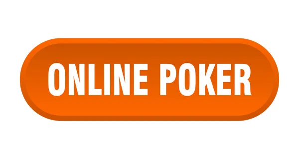 Pulsante Poker Online Segno Arrotondato Isolato Sfondo Bianco — Vettoriale Stock