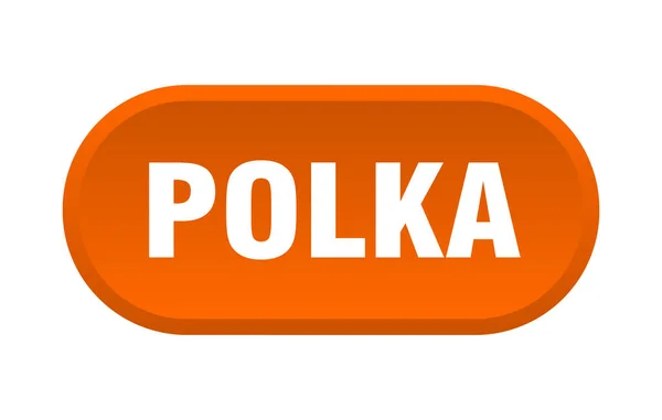 Polka Knappen Rundad Skylt Isolerad Vit Bakgrund — Stock vektor