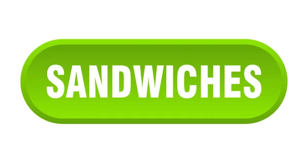 Bouton Sandwichs Panneau Arrondi Isolé Sur Fond Blanc — Image vectorielle