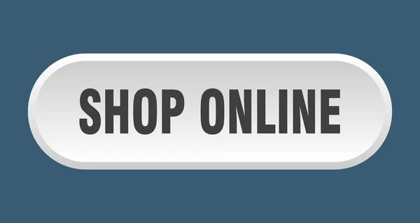 Winkel Online Knop Afgerond Bord Geïsoleerd Witte Achtergrond — Stockvector