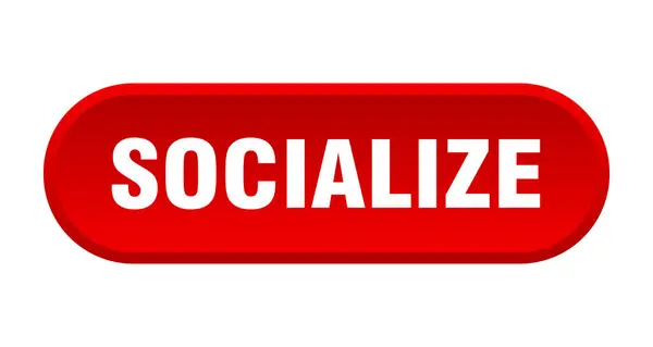 Socialize Button Rounded Sign Isolated White Background — Stock Vector