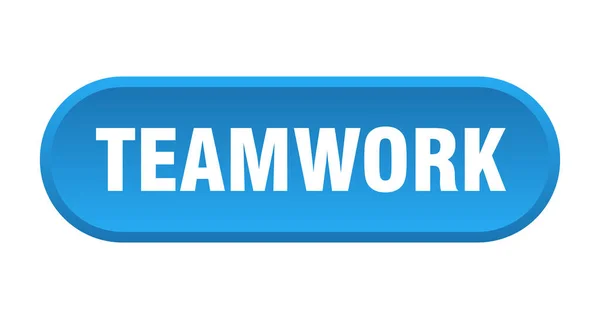 Teamwork Button Rounded Sign Isolated White Background — Stock Vector