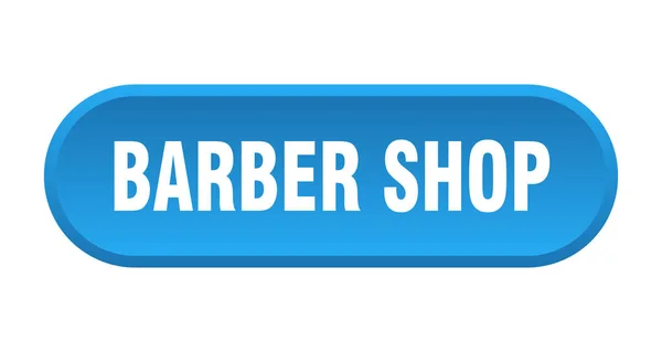 Barber Shop Button Rounded Sign Isolated White Background — Stock Vector