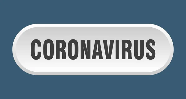 Κουμπί Coronavirus Στρογγυλεμένο Σήμα Απομονωμένο Λευκό Φόντο — Διανυσματικό Αρχείο