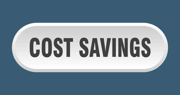 Botón Ahorro Costes Signo Redondeado Aislado Sobre Fondo Blanco — Archivo Imágenes Vectoriales