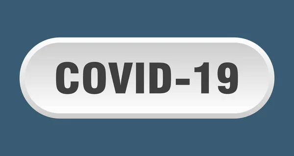 Covid Button Rounded Sign Isolated White Background — Stock Vector