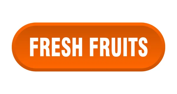Bouton Fruits Frais Panneau Arrondi Isolé Sur Fond Blanc — Image vectorielle