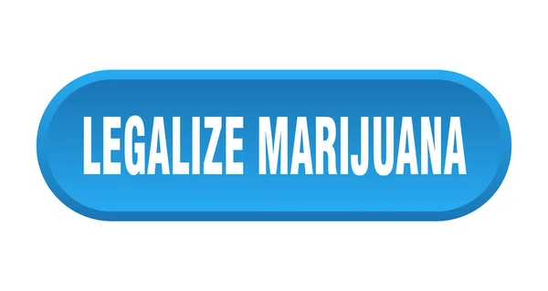 Legalizzare Pulsante Marijuana Segno Arrotondato Isolato Sfondo Bianco — Vettoriale Stock