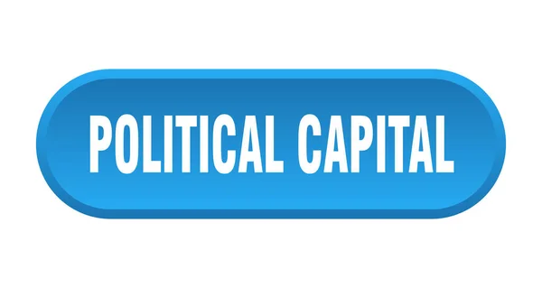 Tlačítko Politického Kapitálu Zaoblené Znamení Izolované Bílém Pozadí — Stockový vektor
