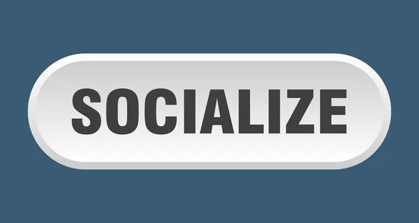 Socialize Button Rounded Sign Isolated White Background — Stock Vector