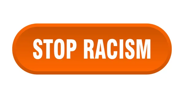 Stop Racism Button Rounded Sign Isolated White Background — Stock Vector