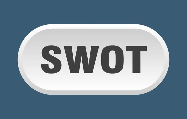 Pulsante Swot Segno Arrotondato Isolato Sfondo Bianco — Vettoriale Stock