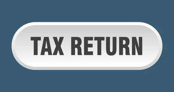 Tax Return Button Rounded Sign Isolated White Background — Stock Vector