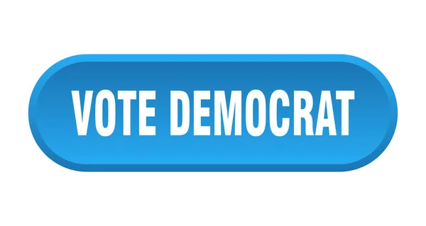 民主党のボタンに投票する 白い背景に丸みを帯びたサイン — ストックベクタ