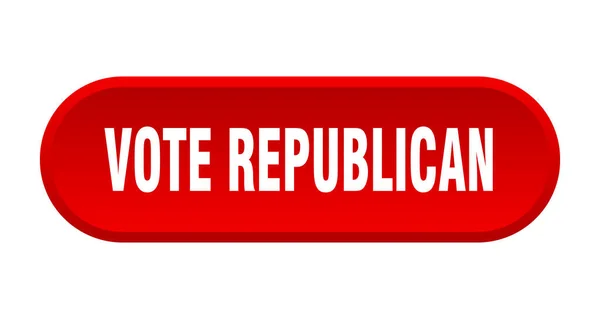 Vote Republican Button Rounded Sign Isolated White Background — Stock Vector