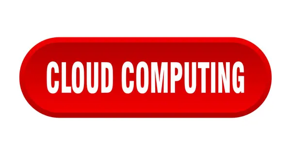 Cloud Computing Taste Abgerundetes Zeichen Isoliert Auf Weißem Hintergrund — Stockvektor