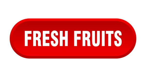 Bouton Fruits Frais Panneau Arrondi Isolé Sur Fond Blanc — Image vectorielle