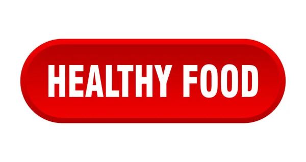 健康食品按钮 白色背景上孤立的圆形标志 — 图库矢量图片