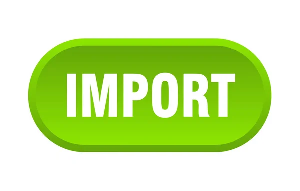 Przycisk Importu Zaokrąglony Znak Izolowany Białym Tle — Wektor stockowy