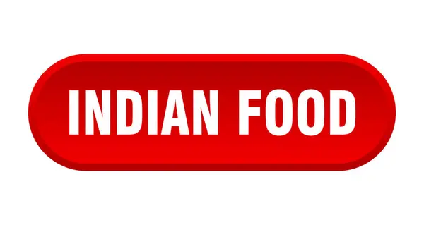 Indian Food Button Rounded Sign Isolated White Background — Stock Vector
