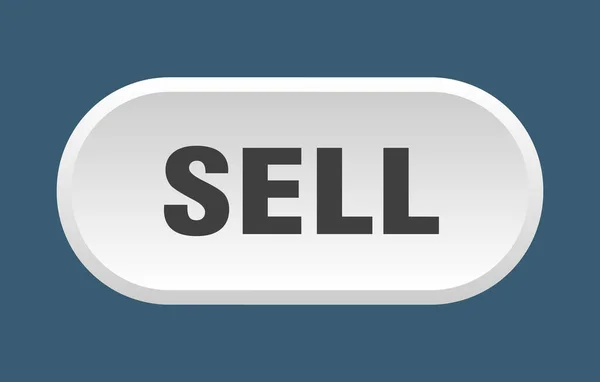 Vendere Bottone Segno Arrotondato Isolato Sfondo Bianco — Vettoriale Stock