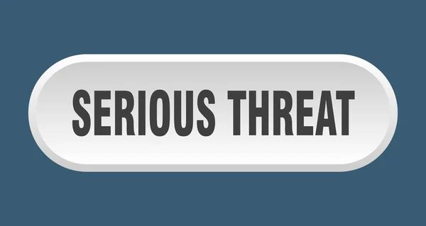 Serious Threat Button Rounded Sign Isolated White Background — Stock Vector