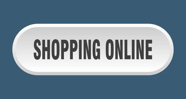 Bottone Shopping Online Segno Arrotondato Isolato Sfondo Bianco — Vettoriale Stock