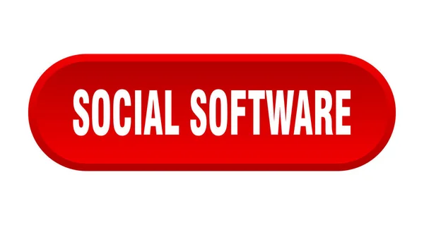 Pulsante Del Software Sociale Segno Arrotondato Isolato Sfondo Bianco — Vettoriale Stock