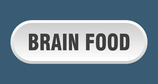 Κουμπί Εγκεφαλικής Τροφής Στρογγυλεμένο Σήμα Απομονωμένο Λευκό Φόντο — Διανυσματικό Αρχείο
