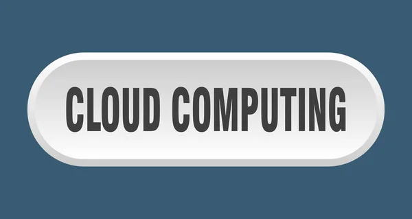 Cloud Computing Knop Afgerond Bord Geïsoleerd Witte Achtergrond — Stockvector