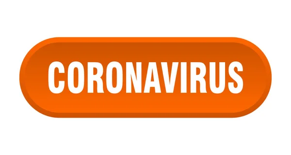 Coronavirus Knop Afgerond Bord Geïsoleerd Witte Achtergrond — Stockvector