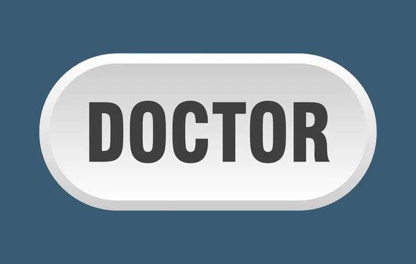 Doctor Button Rounded Sign Isolated White Background — Stock Vector