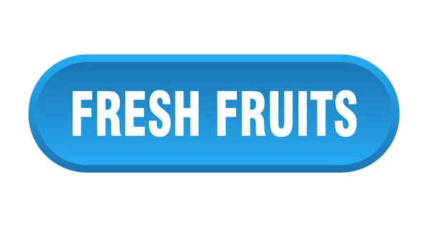 Botão Frutas Frescas Sinal Arredondado Isolado Fundo Branco — Vetor de Stock